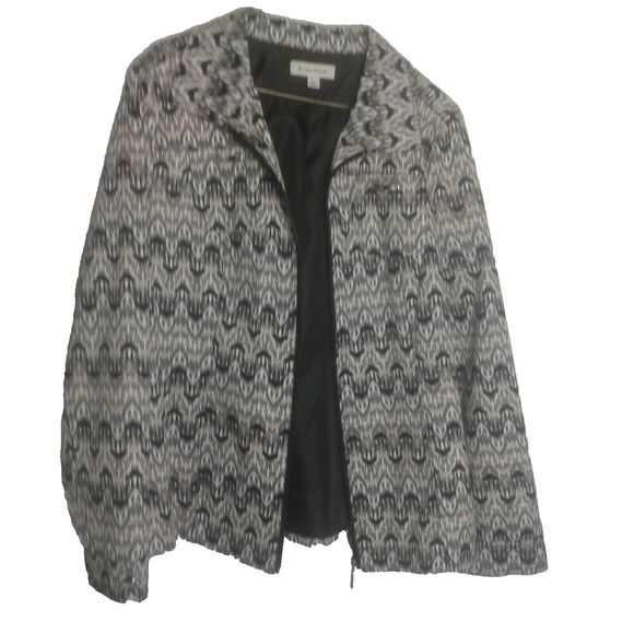 Studio Works Womans Size L Black White gray Beige Jacket zip up - Picture 2 of 5